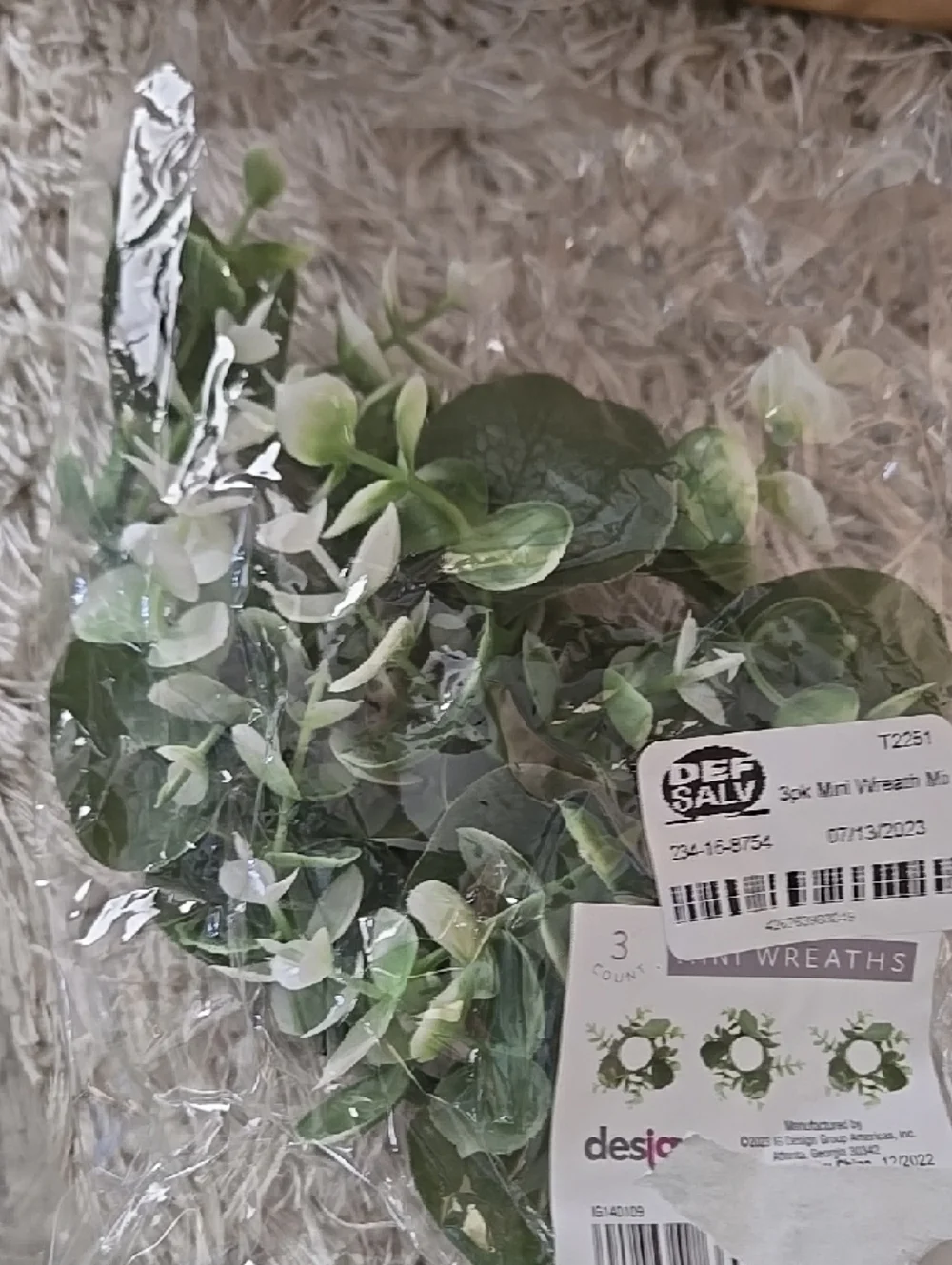 Soft Pink Artificial Flower Faux Green Mini Wreaths Leaves Plant Pick Assortment